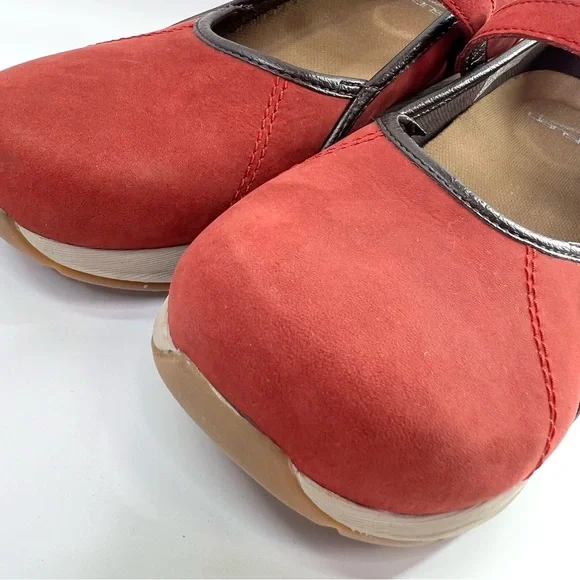 Dansko Steffi Mary Jane Platform Shoes Red Leather Size 38 - Picture 3 of 15